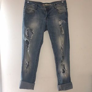 Ripped Zara boyfriend jeans